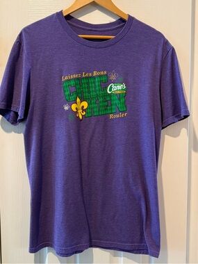 Purple Raising Cane's 'Laissez Les Bons' Graphic Tee Shirt Crew Men Women 💜💚💛